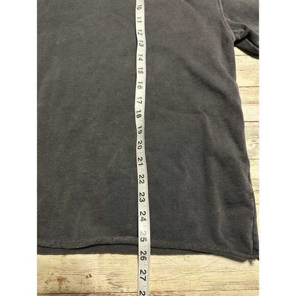 Zara Short-Sleeved Crewneck Sweatshirt Women's Size Medium Gray Athleisure - Picture 4 of 5